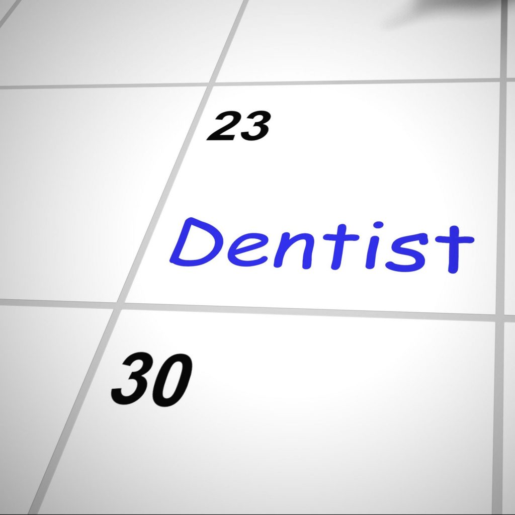 Dentist appointment booked for dental work on teeth – 3d illustration
